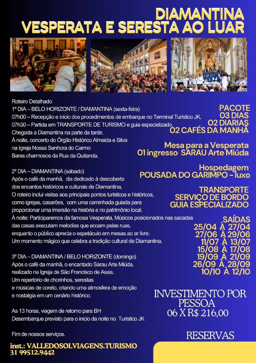 DIAMANTINA - VESPERATA E SERESTA AO LUAR